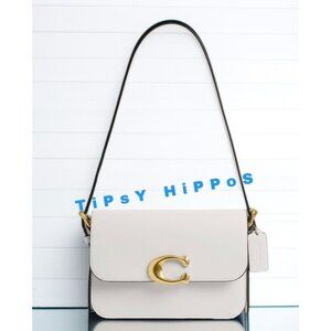 NEW!!! Coach White/Chalk Leather Sage Shoulder Bag/Crossbody with Adjustable Str